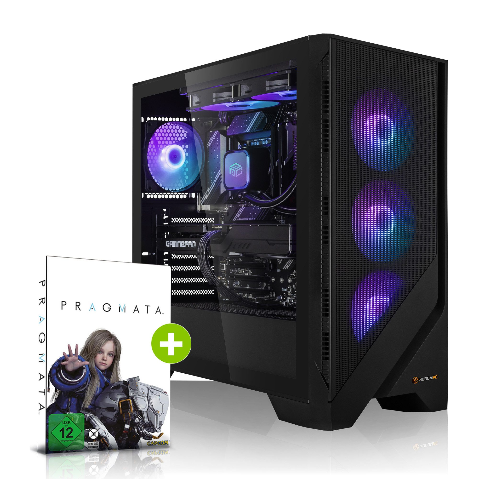 AurumPC R7 9800X3D mit RTX5070 12GB und 32GB DDR5 RAM Gaming-PC (AMD Ryzen 7 9800X3D, GeForce RTX 5070, 32 GB RAM, 1000 GB SSD, Wasserkühlung, Windows 11, WLAN)