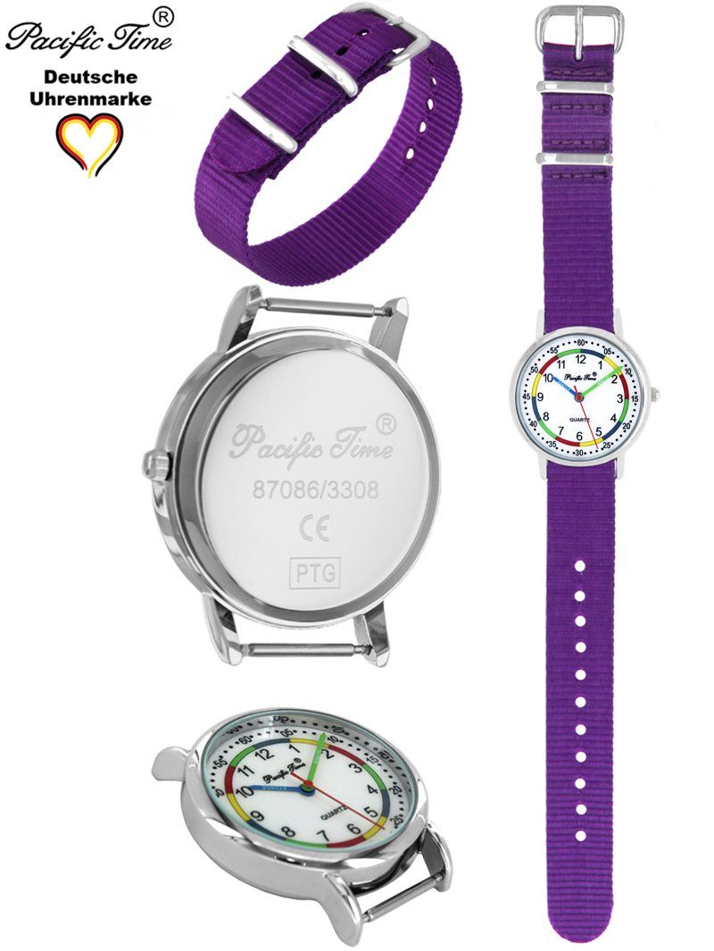 Pacific Time Quarzuhr Kinder Armbanduhr First Lernuhr nachhaltiges Wechselarmband, Mix und Match Design - Gratis Versand