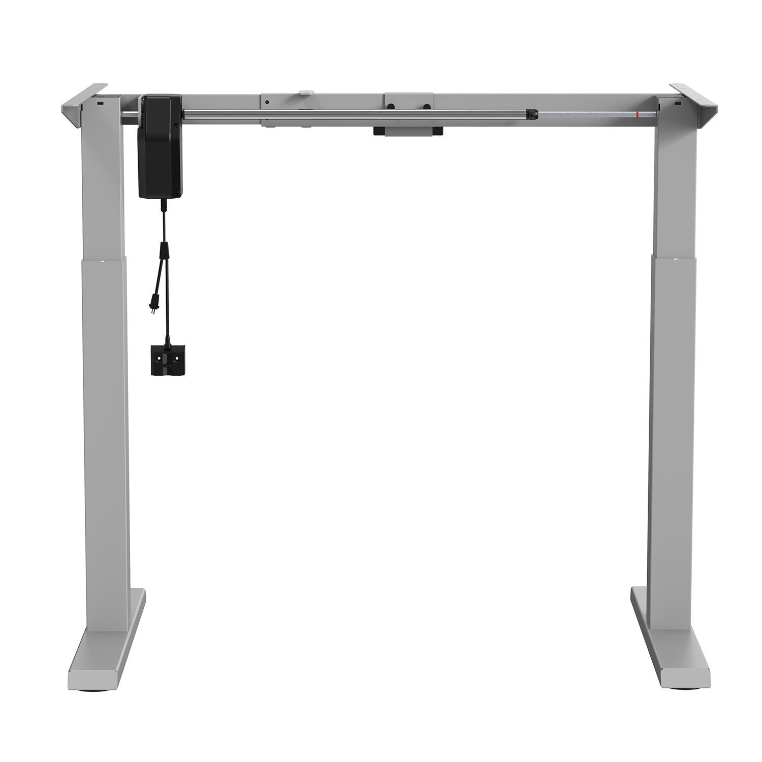 Schreibtisch ER-403, Weiß/Schwarz/Grau Tischgestell Maclean Sitz-Steh-Schreibtisch