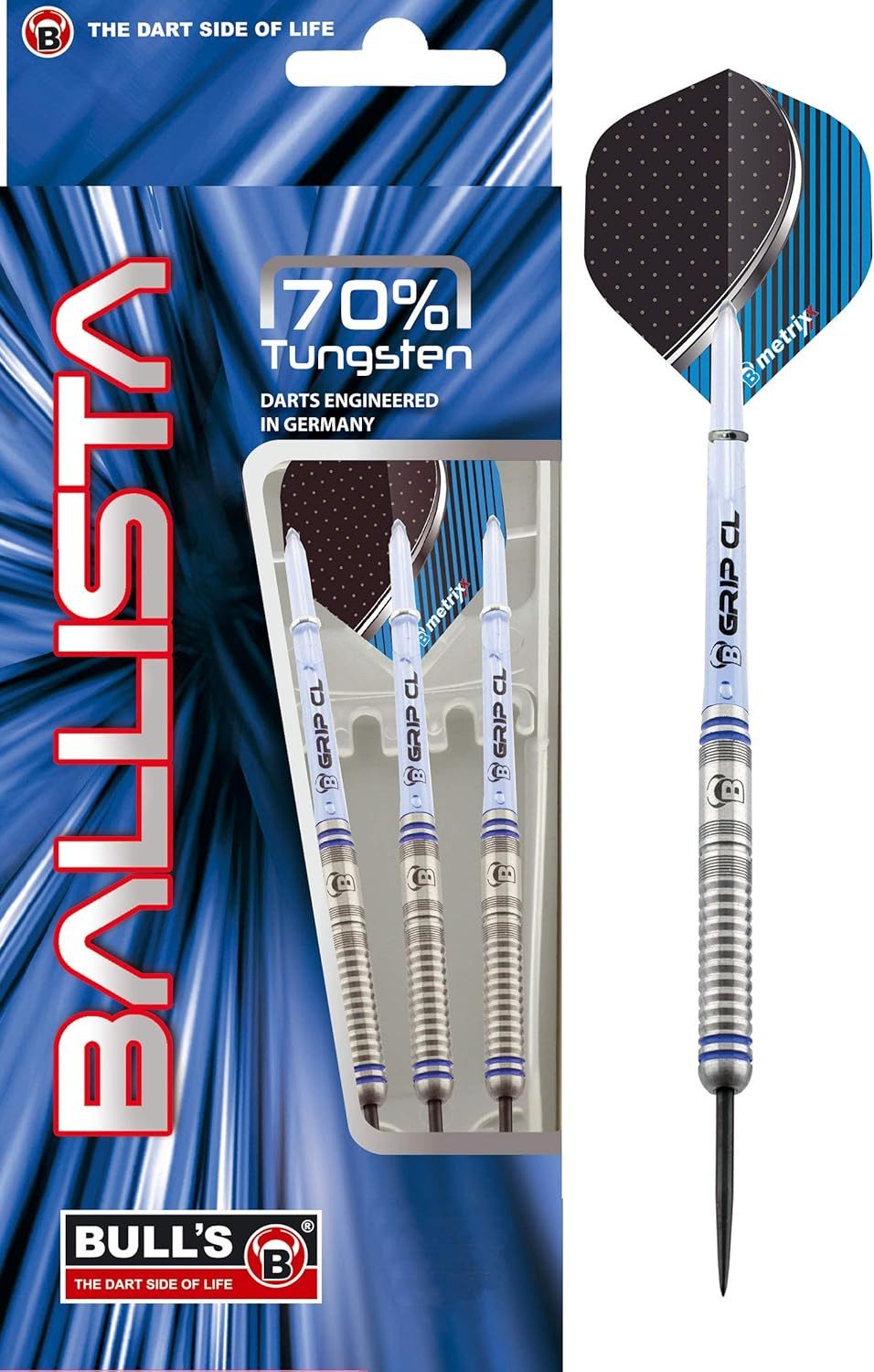 Dartpfeil Bull´s Steeldarts Ballista B1, 70% Tungsten, 25g. Silber