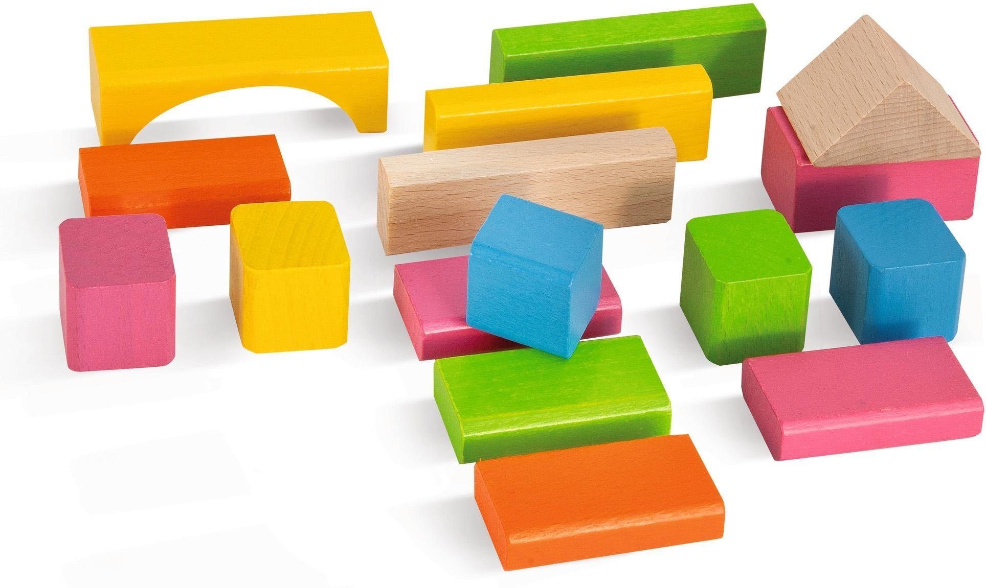 Eichhorn Holzbausteine, natur/bunt Spielbausteine, (60 St), Made in Germany