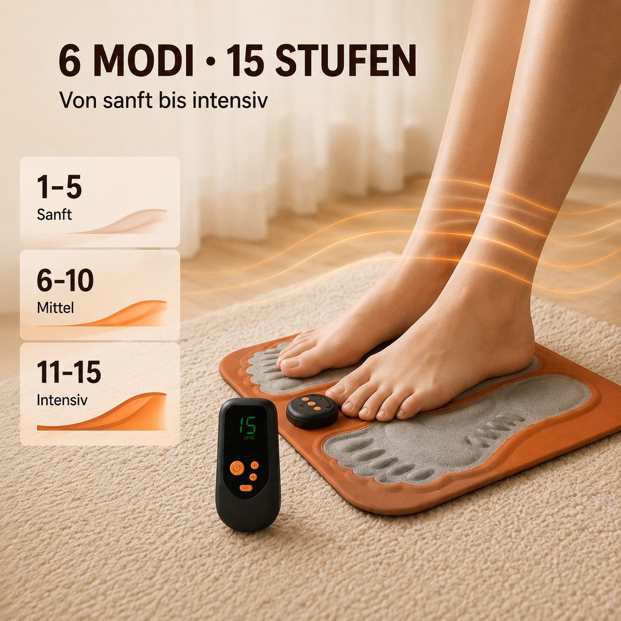 Toomoke Fußmassagegerät EMS Fußmassagematte, elektrische Fußmassage, Fußstimulator, Massagegerät für Füße, Impulsmassage, faltbare Massagematte, LCD-Display, fa – Bild 2 von 5