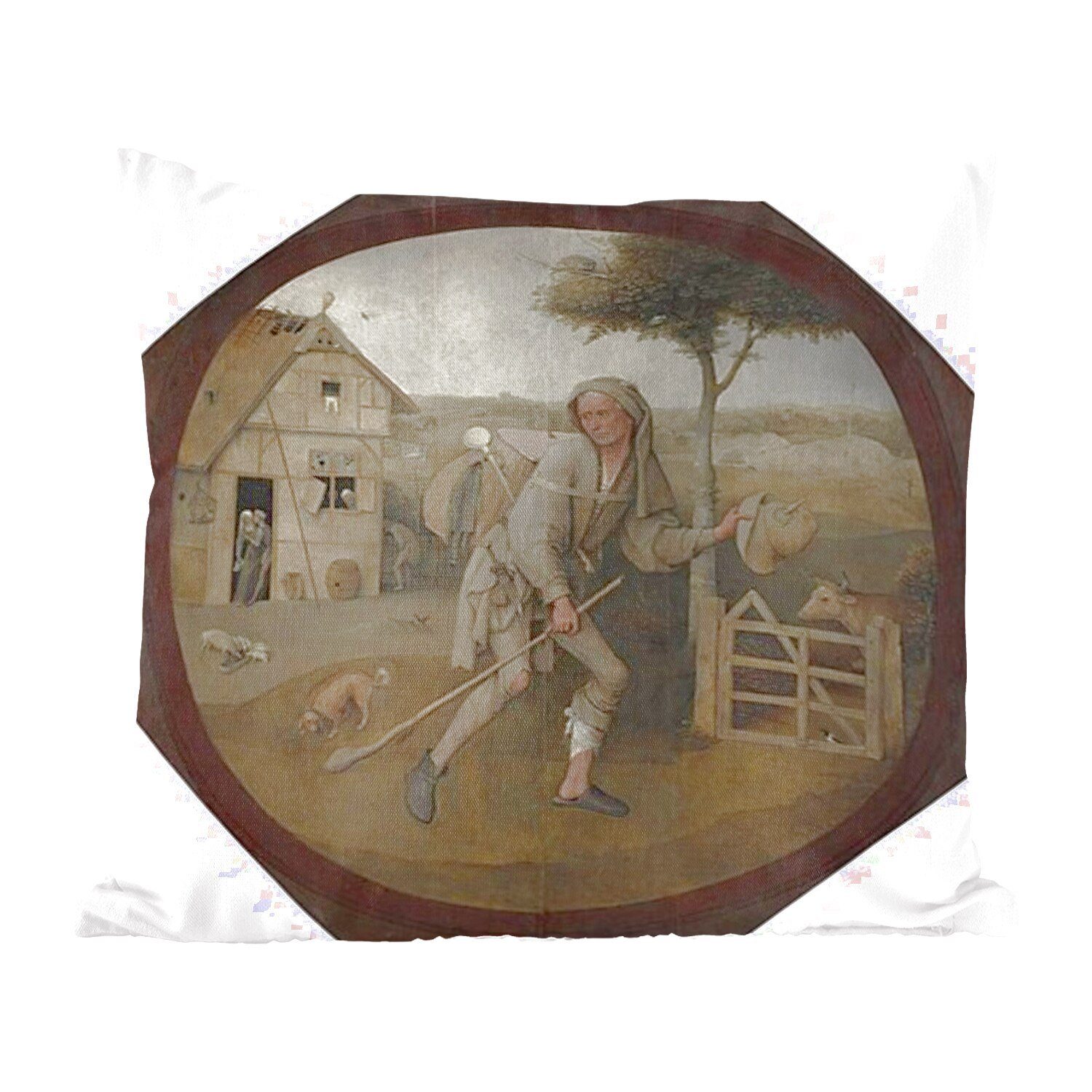 MuchoWow Dekokissen Der Hausierer - Gemälde von Hieronymus Bosch, Zierkissen mit Füllung für Wohzimmer, Schlafzimmer, Deko, Sofakissen