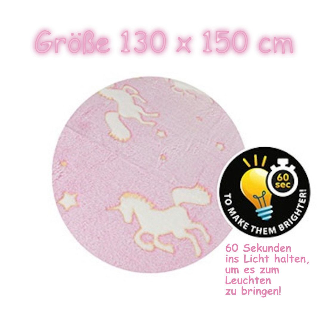Babydecke Kinderdecke Kuscheldecke Einhorn Motiv leuchtet günstig online kaufen