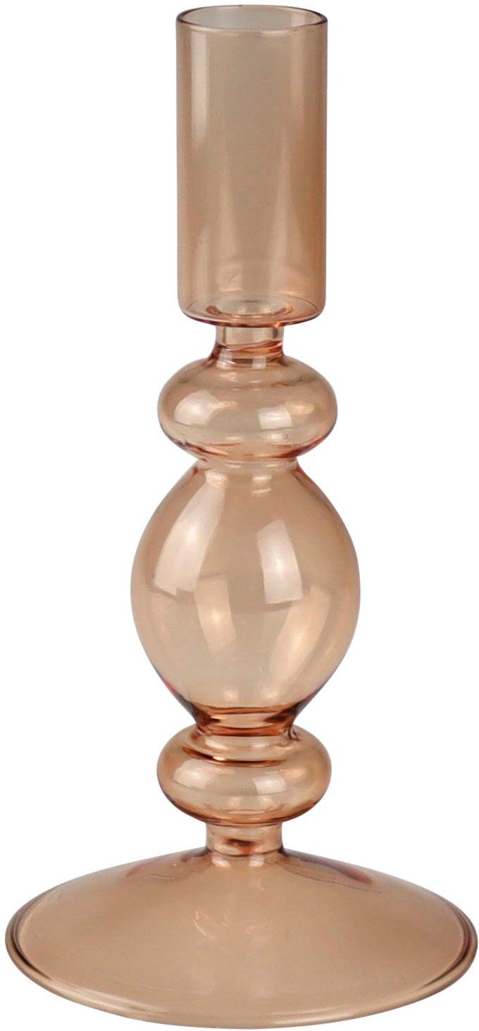(Set, Stabkerzenhalter Kerzenleuchter 17 cm Leonique St), aus 2 ca. Glas, Loirina Höhe