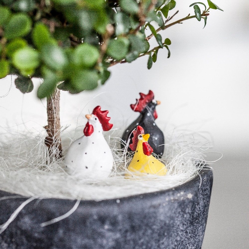 Nääsgränsgården Osterfigur Deko-Huhn - Henne ca. 5.2cm, 9.6cm oder 12cm Höhe - handgearbeitet, Tierfigur