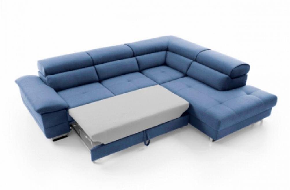 Made Teile, JVmoebel 2 Ecksofa in L Couch Modern Blau Sofa Ecksofa Form Sitz, Polstersofa Europe 4
