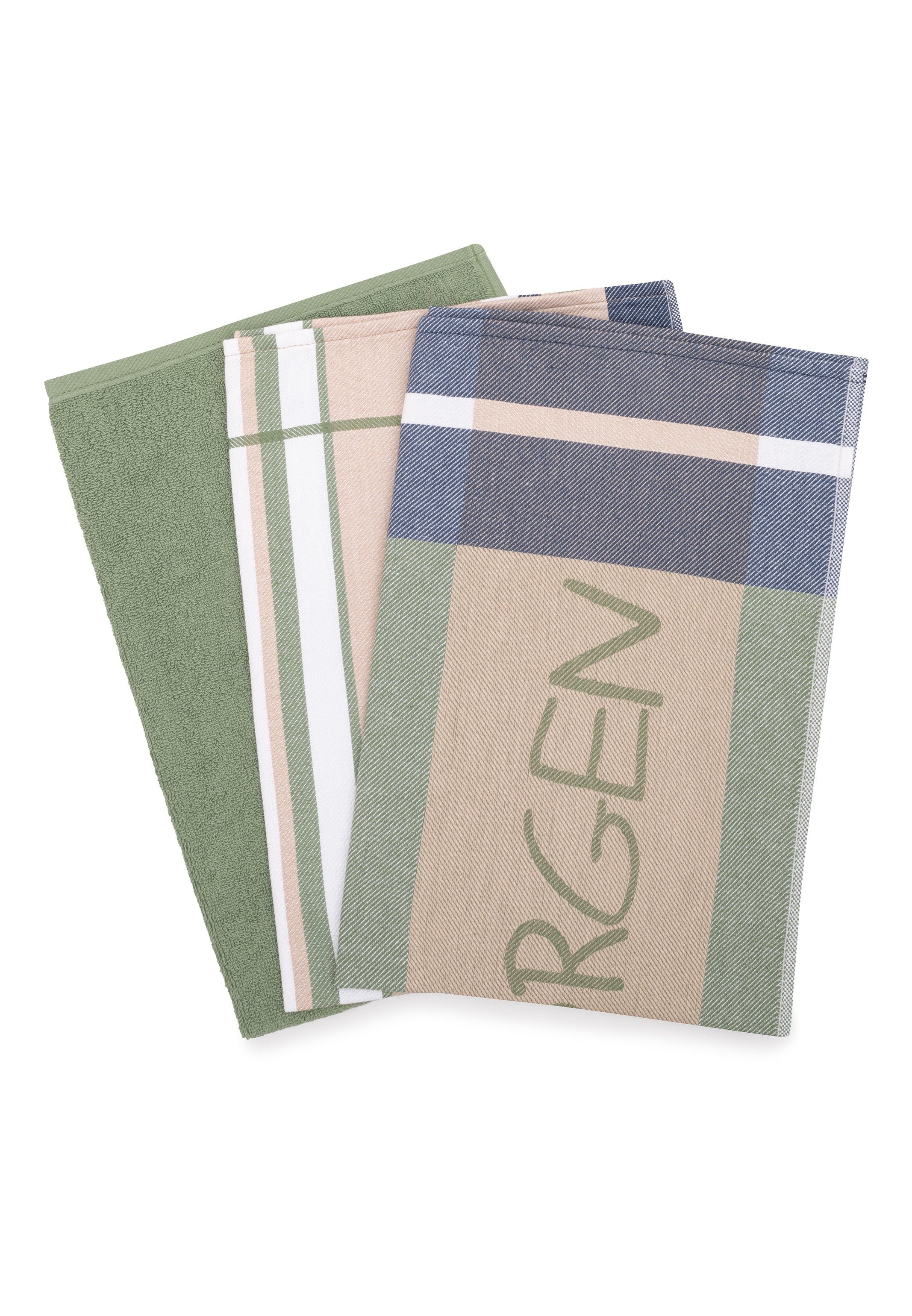 ROSS Geschirrtuch Guten Morgen, (Spar-Set, 3-tlg., günstig online kaufen