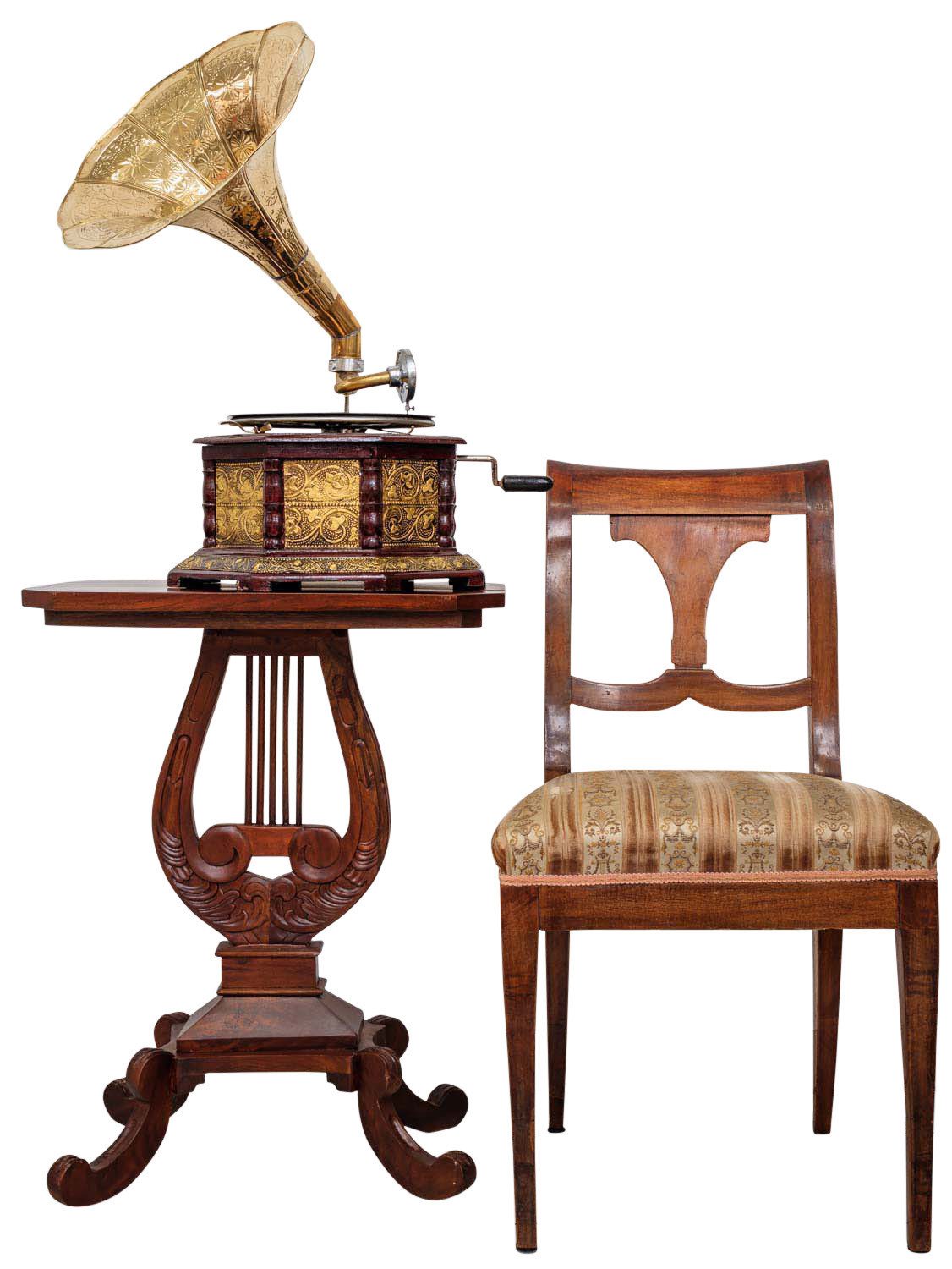 Aubaho Dekoobjekt Nostalgie Grammophon Dekoration mit Trichter Grammofon Antik-Stil (i2)