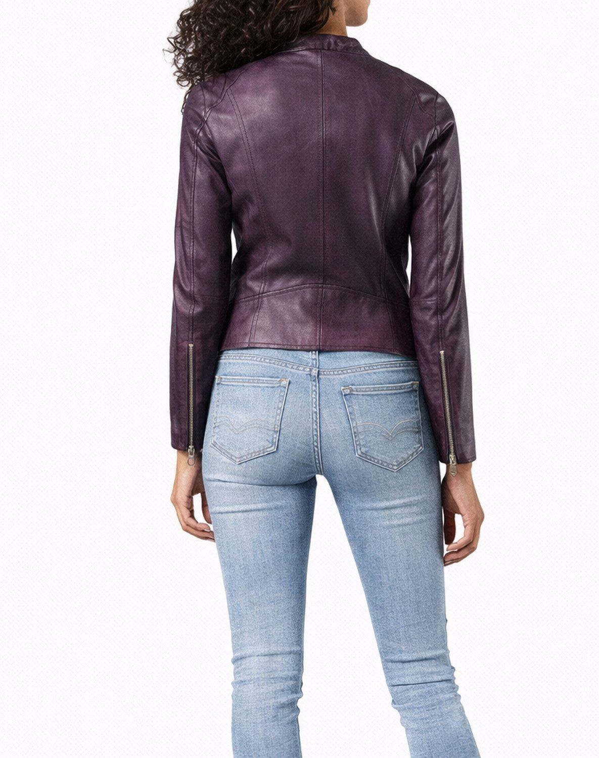 Diesel Bikerjacke Diesel L-Made Giacca Damen Lederjacke Bikerjacke