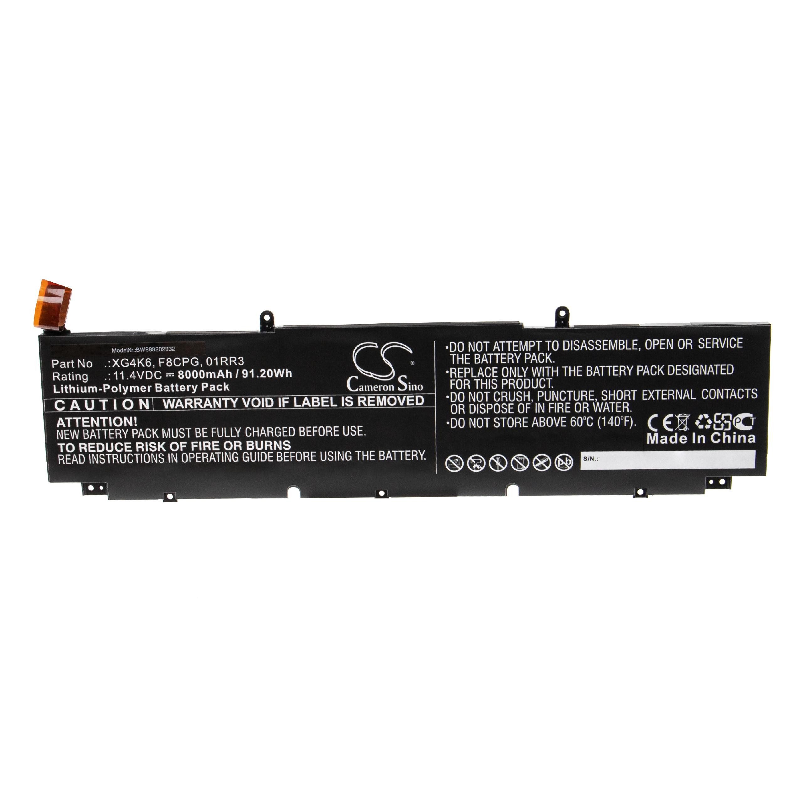 vhbw passend für Dell Laptop-Akku 5750 mAh 5750 0YY3V, 5750 5750 Precision 370P9, 3JGT0, 8000