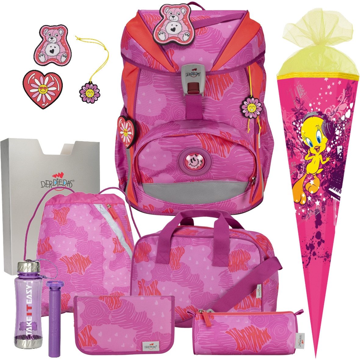 DerDieDas® Schulranzen Mädchen 1.Klasse ErgoFlex Light in unterschiedlichen Sets