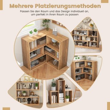 COSTWAY Bücherregal, Standregal mit 3 Ebenen & Kippschutz, 84x29,5x83,5cm