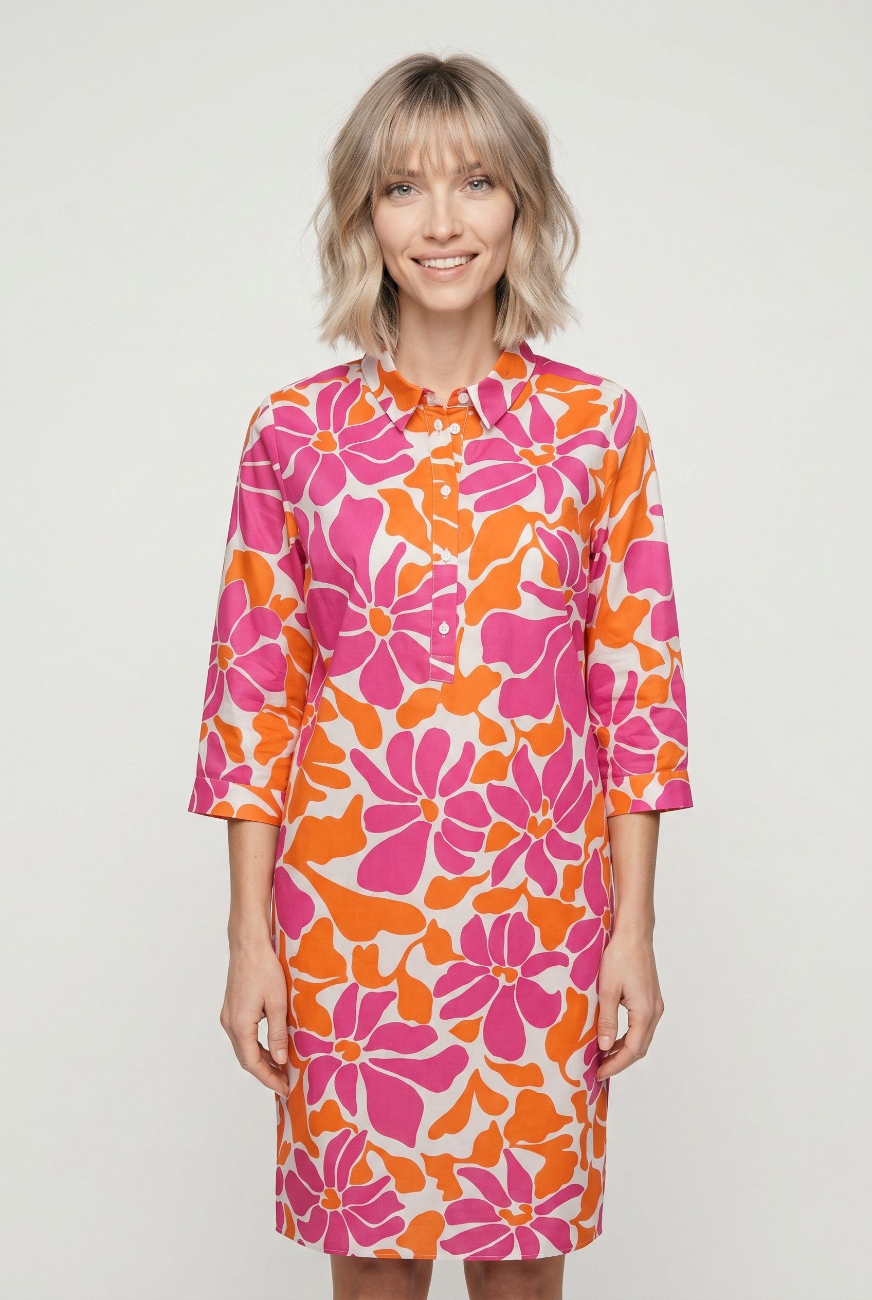 Smith & Soul Hemdblusenkleid mit floralem Allover-Print