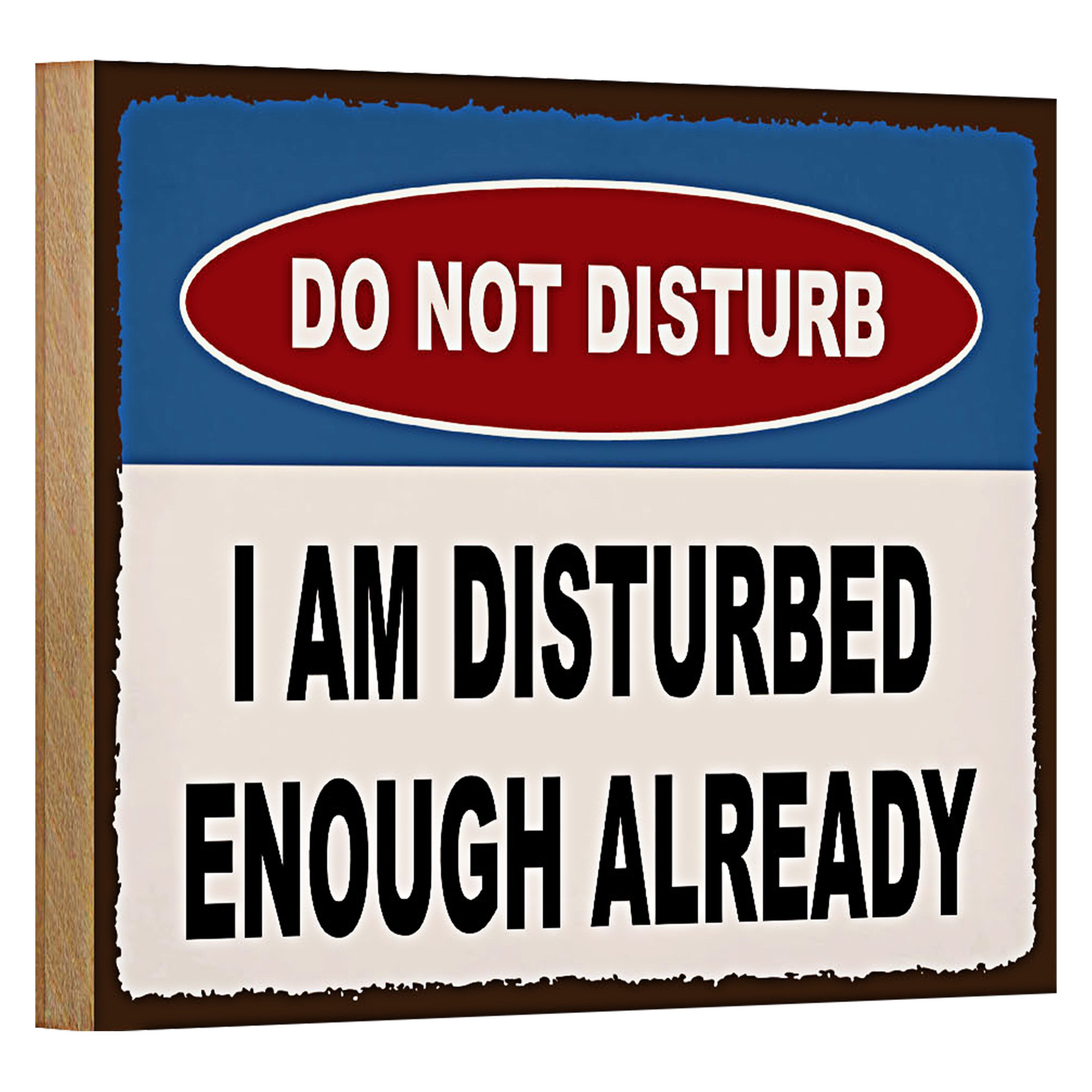 Roomando Holzbild Spruch 18x12cm do not disturb a am disturbed