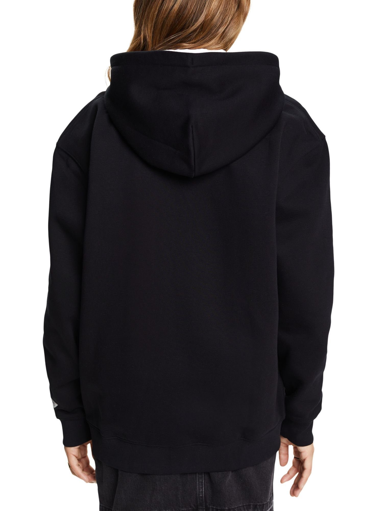 mit Sweatshirt BLACK (1-tlg) Oversize Esprit Reißverschluss Recycelt: Hoodie