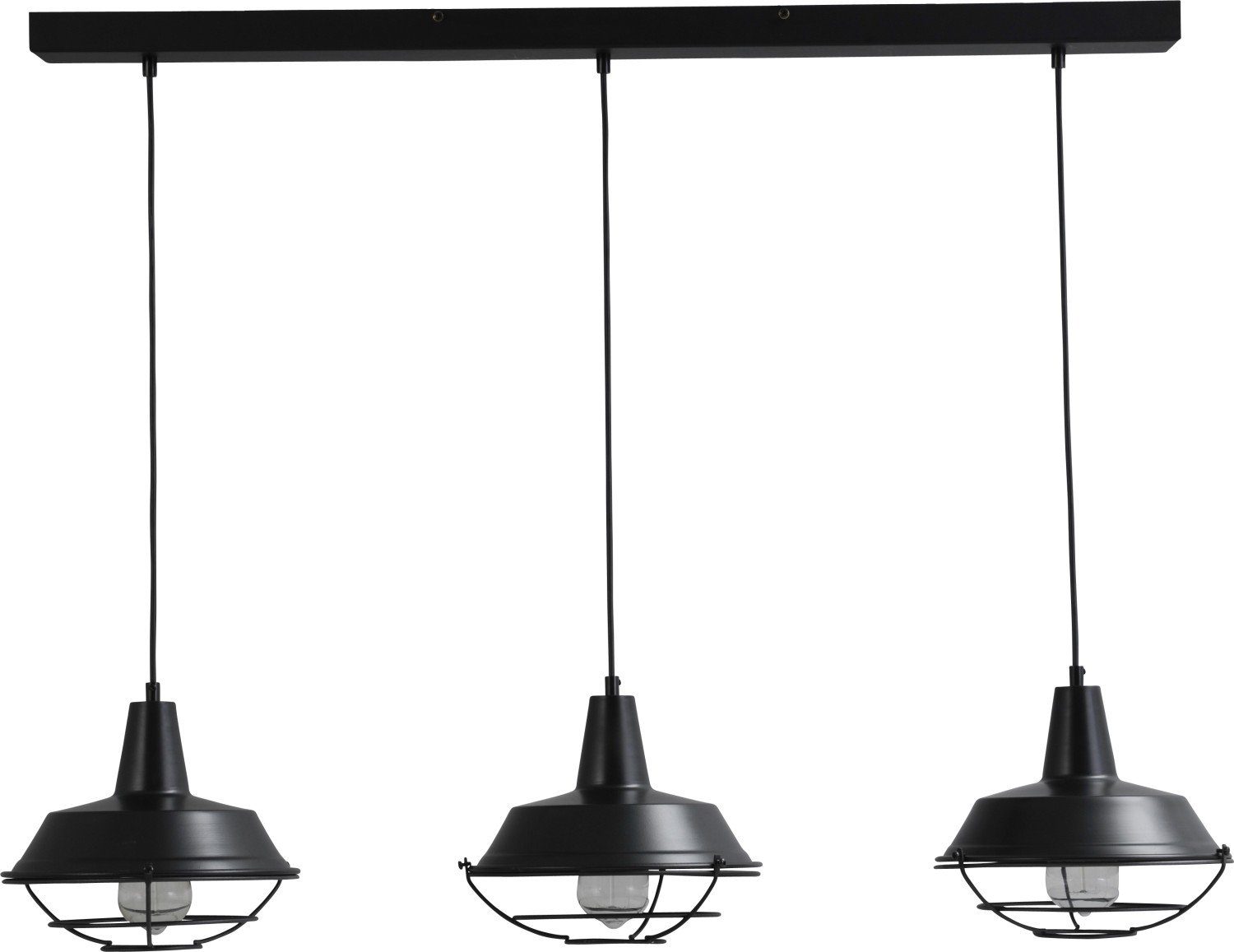 Licht-Erlebnisse Pendelleuchte PRATO, ohne Leuchtmittel, Hängelampe Esszimmer Metall E27 in Schwarz Industrial Design