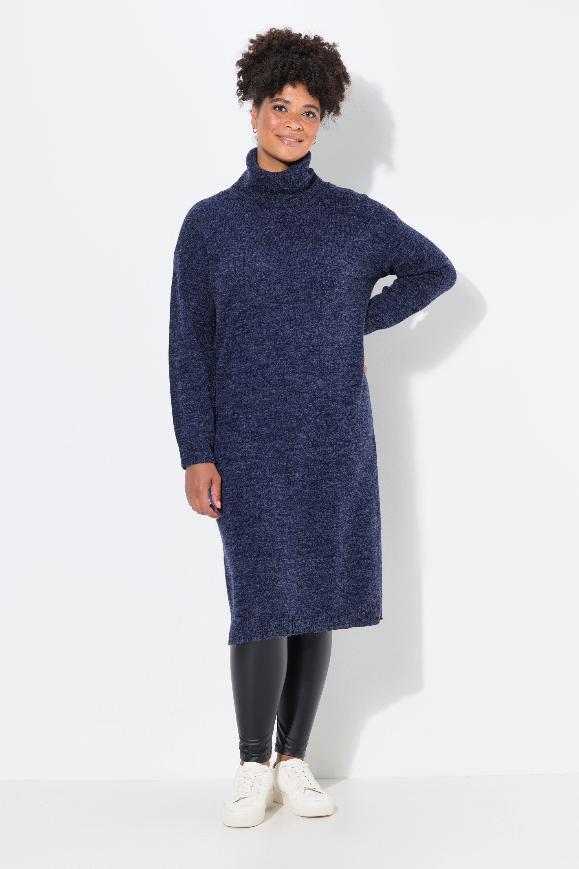 Janet & Joyce Jerseykleid Strickkleid Rollkragen Langarm