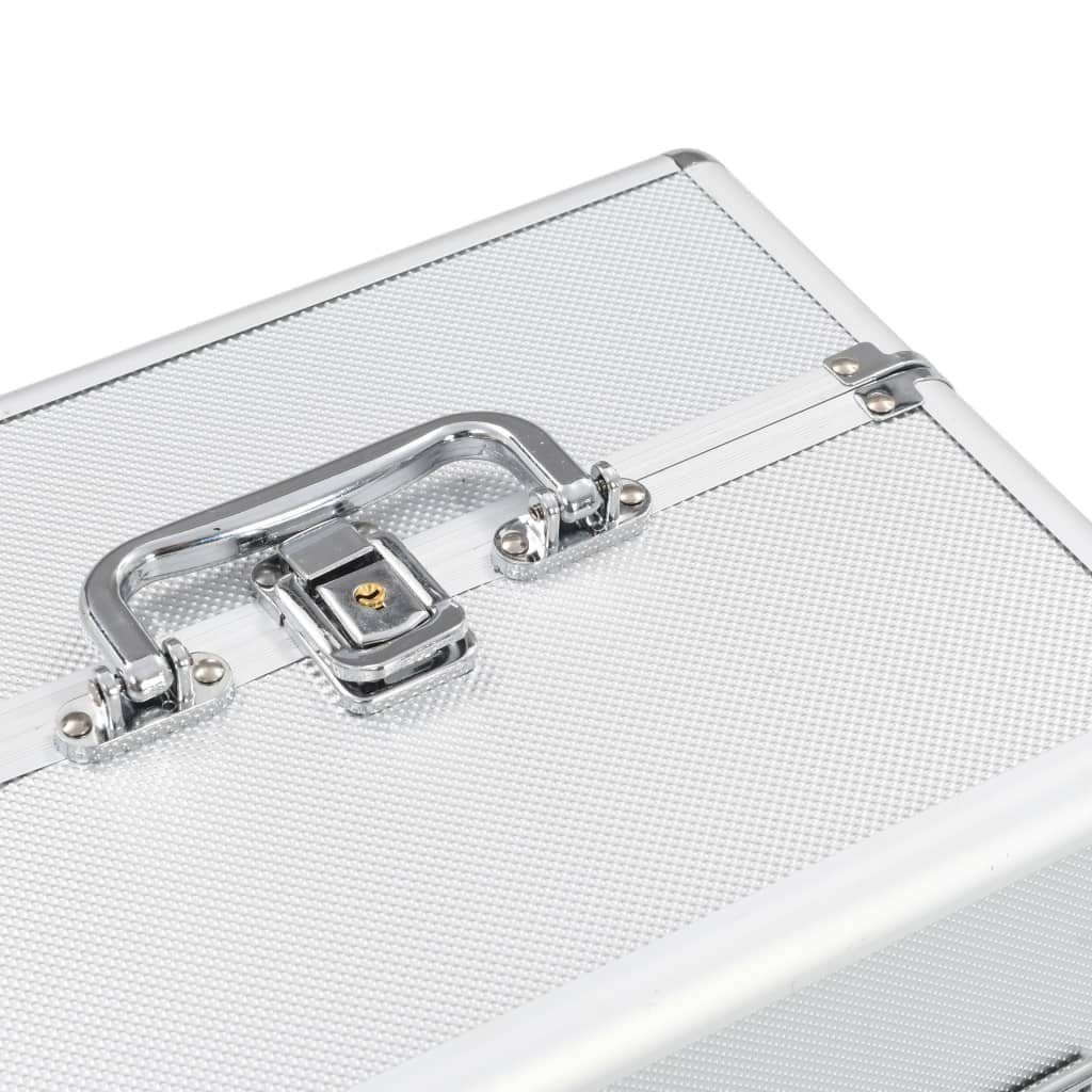 vidaXL Kosmetik-Koffer Kosmetikkoffer 22x30x21 cm Aluminium Silbern