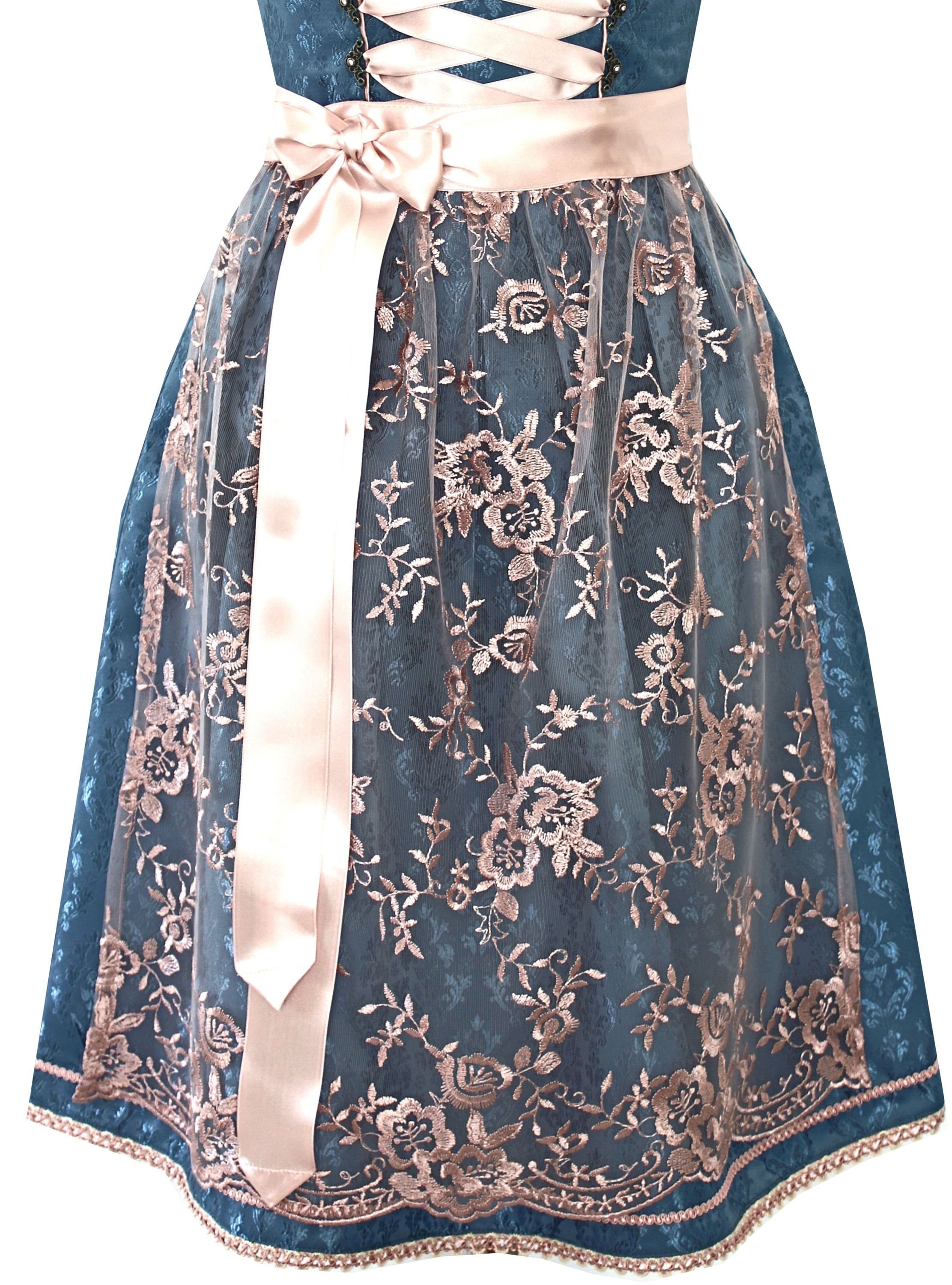Alpenmärchen Dirndl Dirndl Zoe in blau und rosa - ALM914
