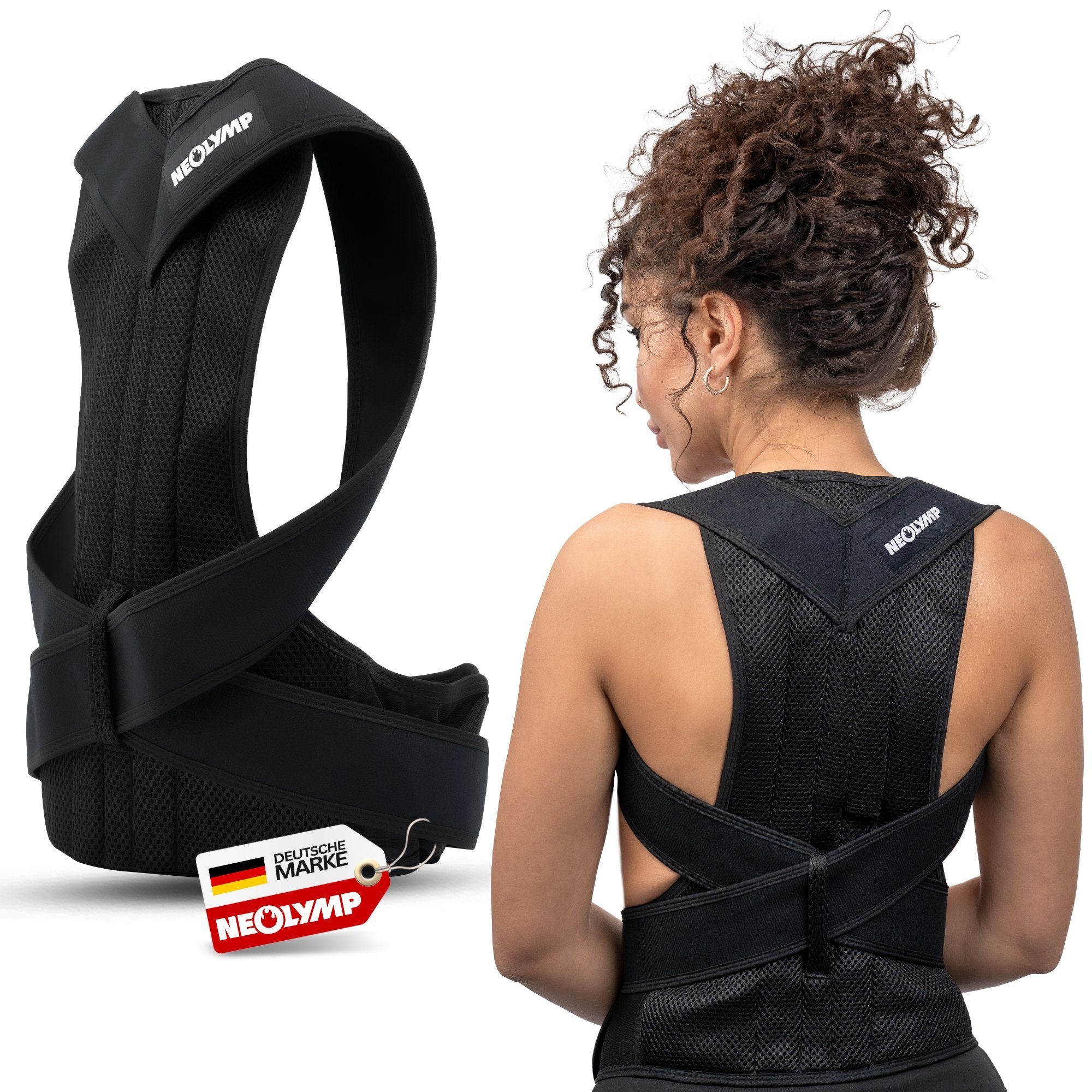 NEOLYMP Rückenstabilisator Rückenstütze -Verstellbar, Unisex - Rückenretter  & Rücken Geradehalter, Unisex, Verstellbar