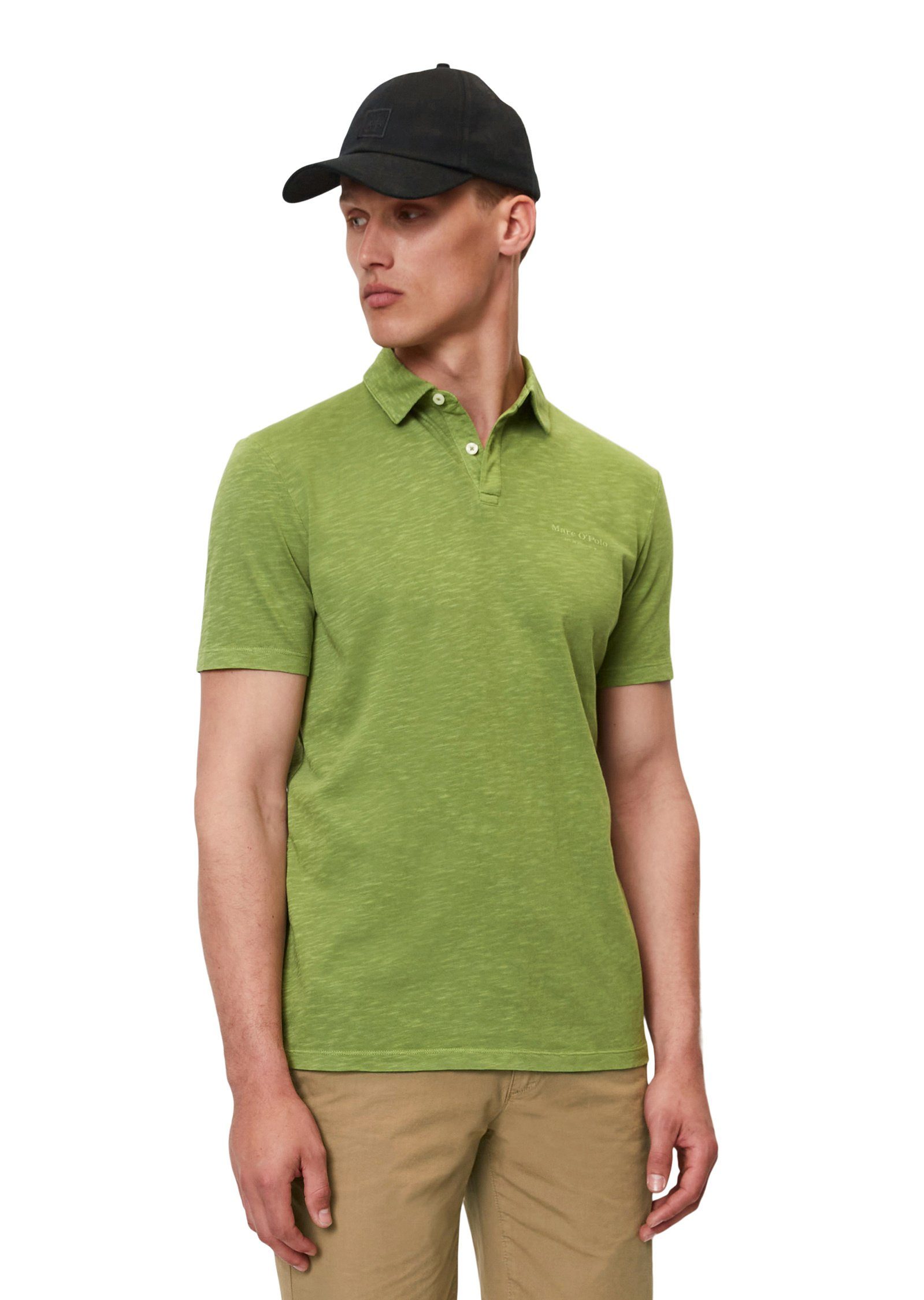 Marc O'Polo Poloshirt aus hochwertiger Bio-Baumwolle grün
