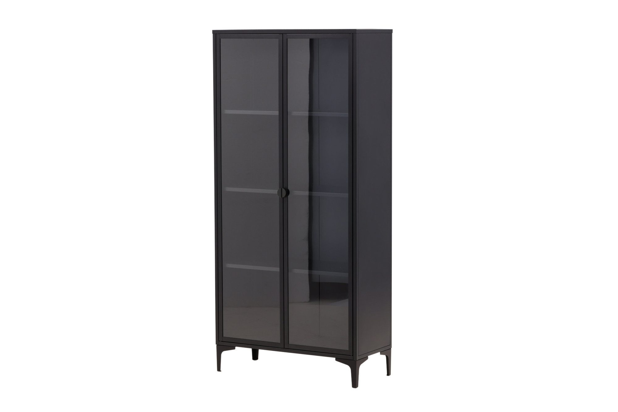 Venture Home Vitrine Piring, hoher Stauraumschrank, 2 Türen, Höhe 190 cm Hochschrank, Pulverbeschichtung, Glastüren, hoch, anspruchsvoll