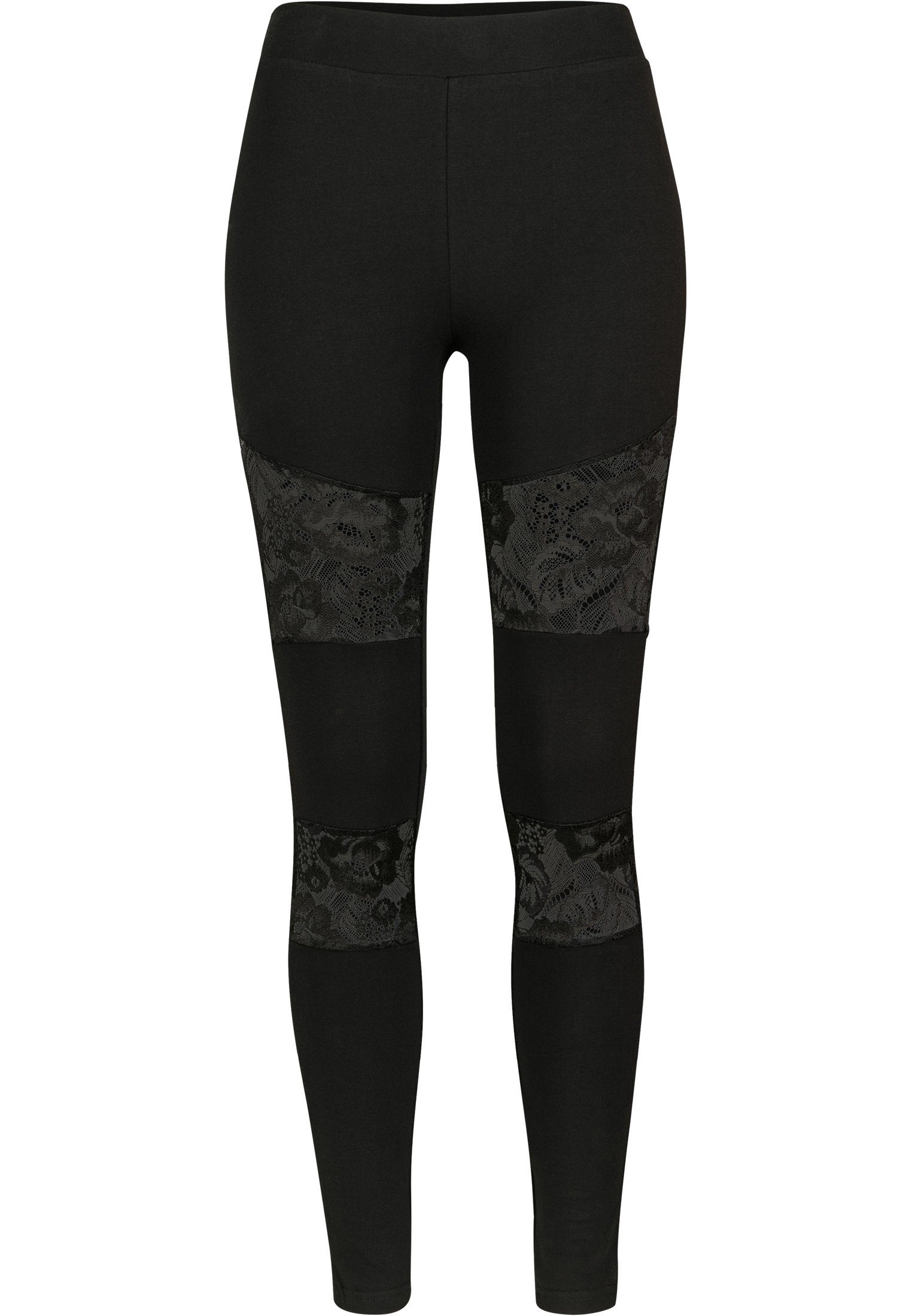 URBAN CLASSICS Leggings Damen Inset Leggings black Ladies (1-tlg) Laces