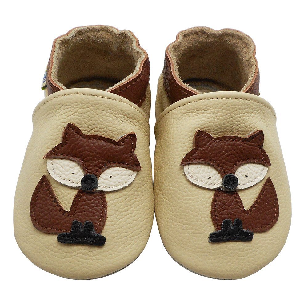Weiche Leder Lauflernschuhe Hausschuhe Lederpuschen Fuchs Krabbelschuh