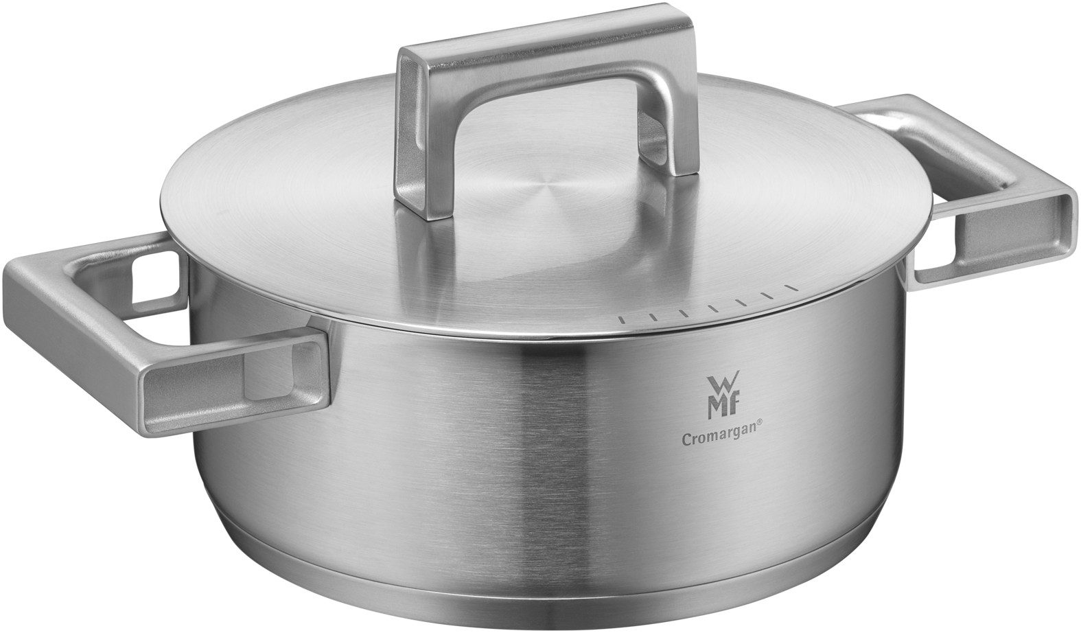 WMF Bratentopf Ultimate Cool+ Bratentopf mit Deckel, 20 cm, Cromargan Edelstahl 18/10 (Set, 1-tlg), Induktions Topf mit Innenskalierung
