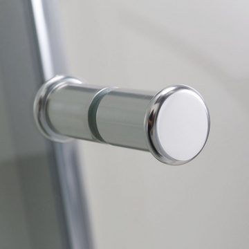 SONNI Dusch-Falttür Duschkabine,76-100cm x 185 cm, Einscheibensicherheitsglas, 86x185 cm, Einscheibensicherheitsglas, links und rechts montierbar