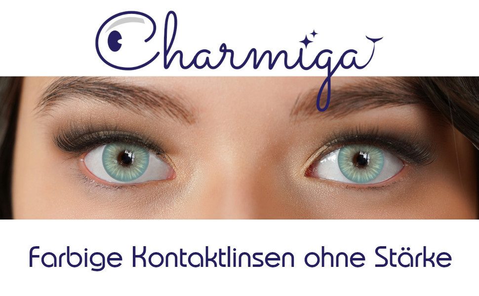 Charmiga Jahreslinsen Farbige Kontaktlinsen Grün, Farblinsen ohne Stärke, Sugar Green, Farbige Kontaktlinsen