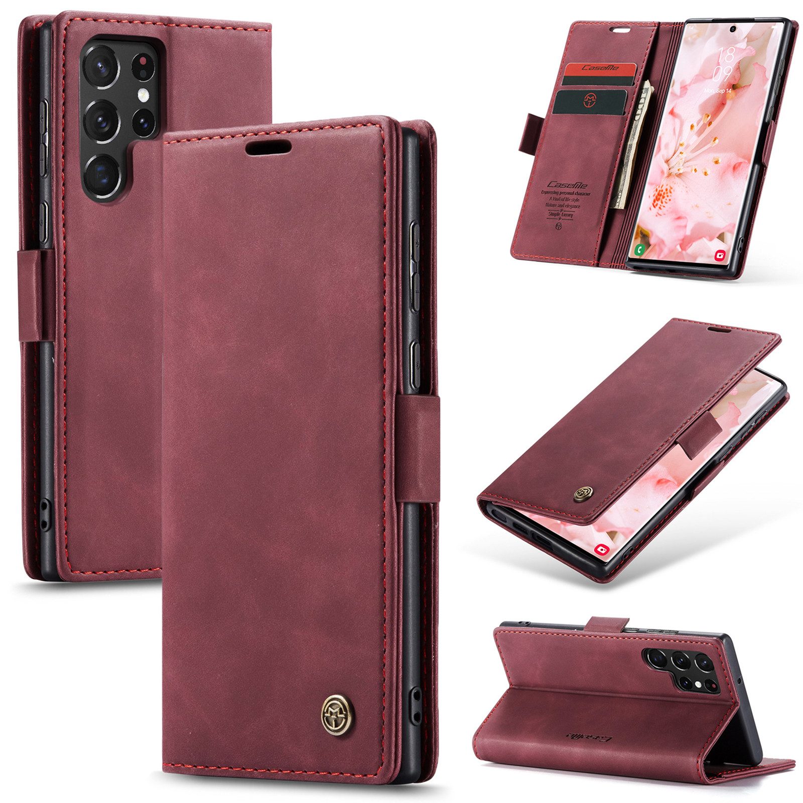 CaseMe Handyhülle Premium Hülle für Samsung Klapphülle