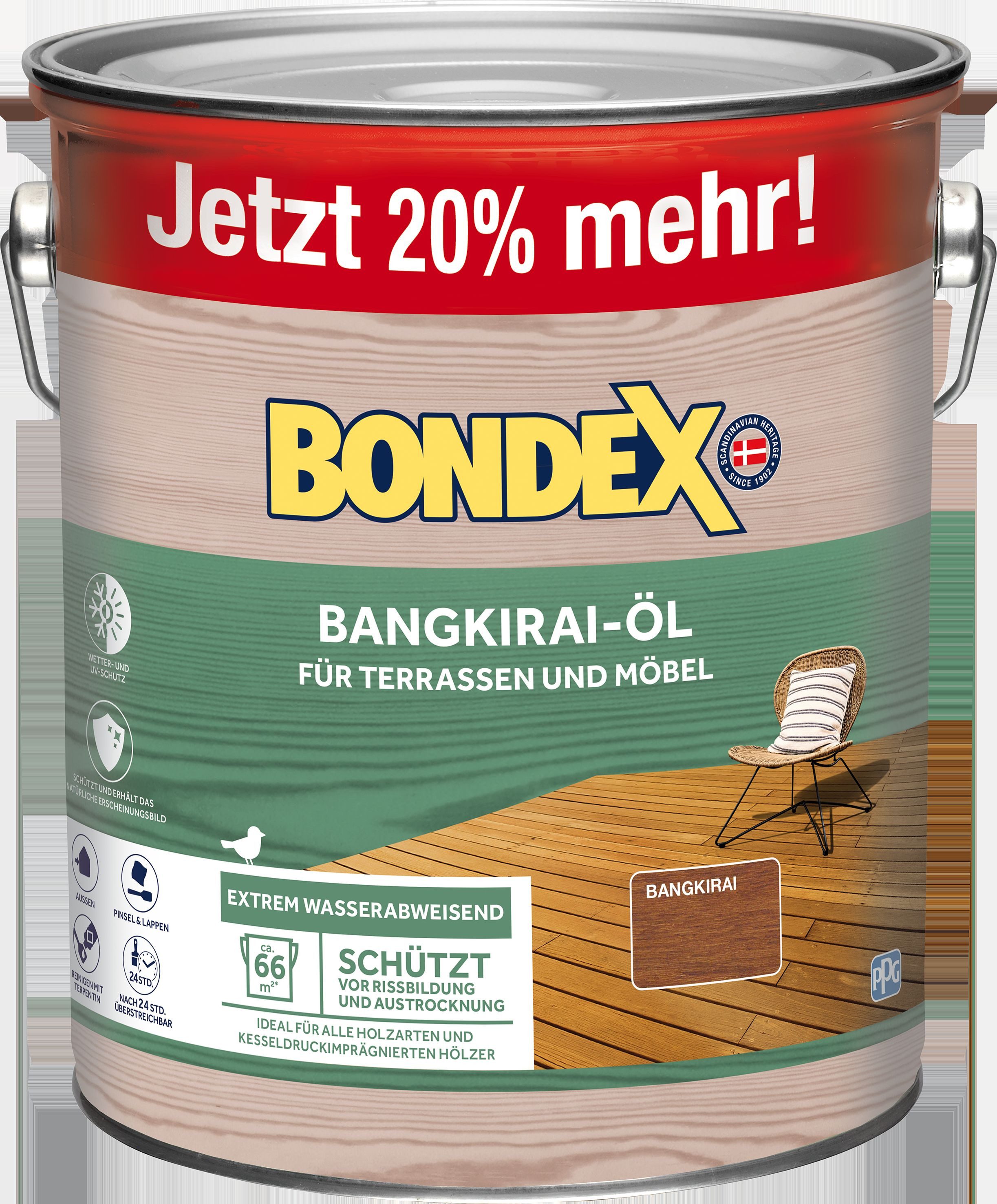 Bondex Holzöl Bangkirai-Öl 3 Liter Sondergebinde, für Terassen und Möbel