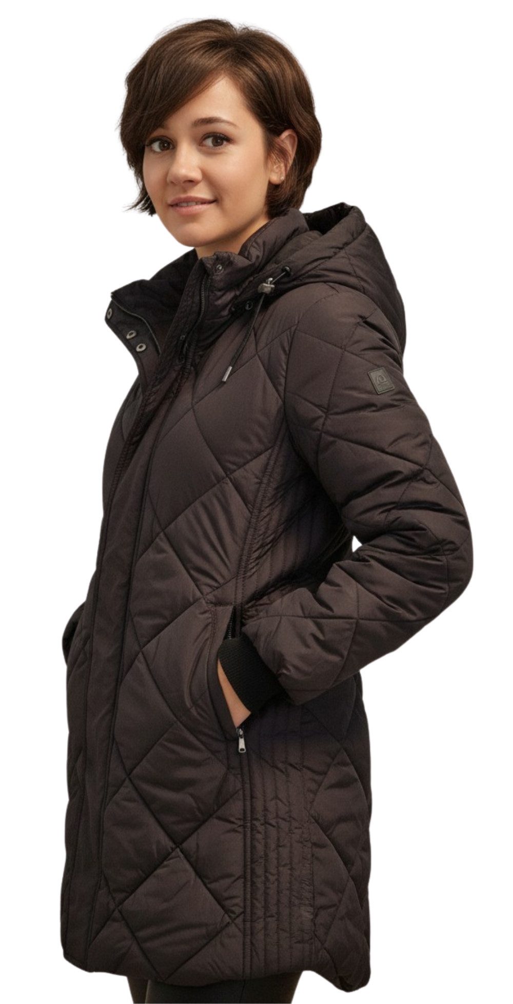 BLUE FLAME Steppmantel 60-313, Valino Rauten-Steppmantel mit Kapuze seitliche elastische Einsätze