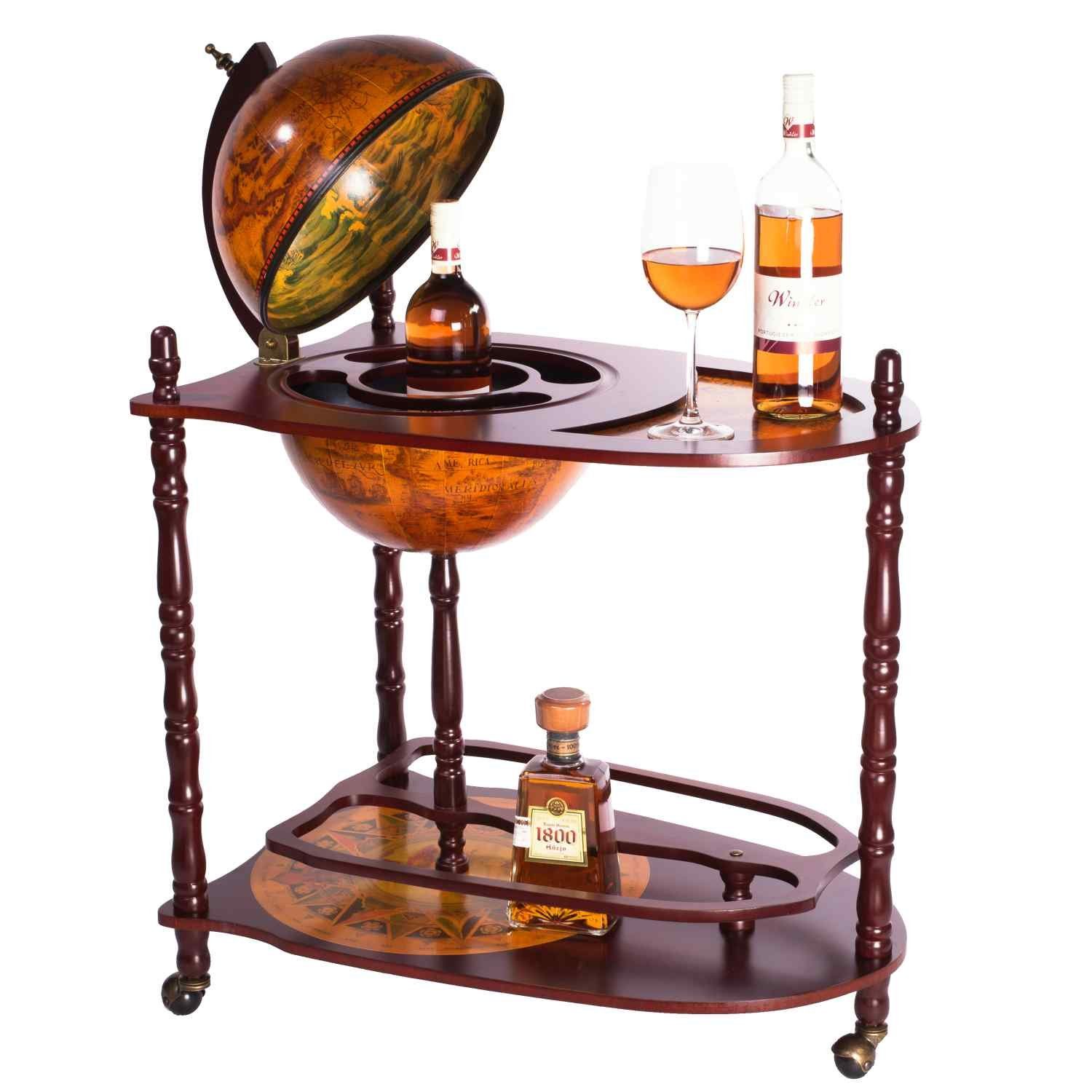 BIRENDY Dekoobjekt Barwagen 33035 Serviertisch, antike Globusbar Bartisch H günstig online kaufen