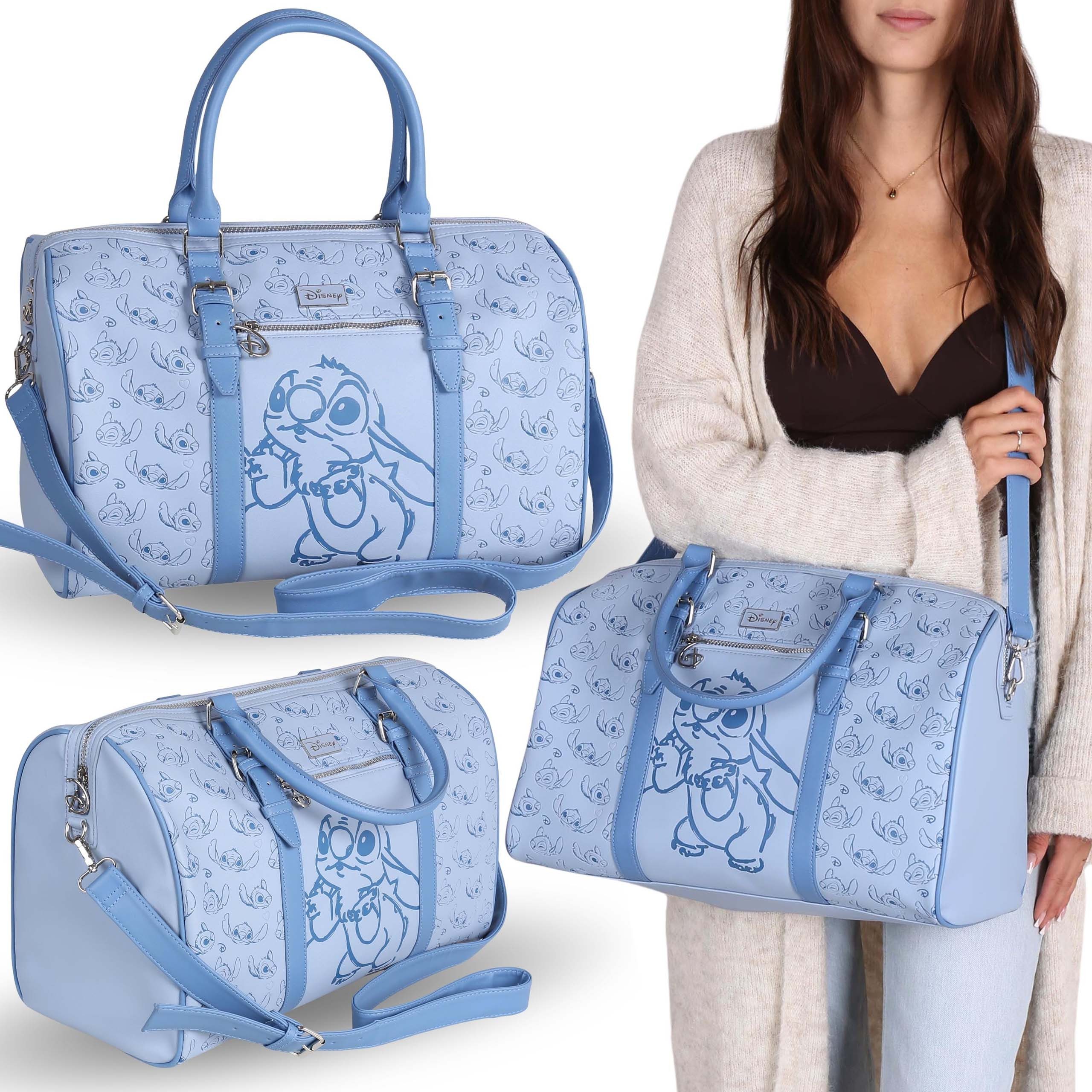 Sarcia.eu Reisetasche Disney Stitch blaue JUGEND-Reisetasche, HANDGEPÄCK, 44 × 23 × 28 cm