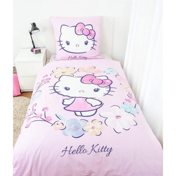 Kinderbettwäsche Hello Kitty Winterbettwäsche, Herding, rosa Katze Bettbezug Kissenbezug atmungsaktiv