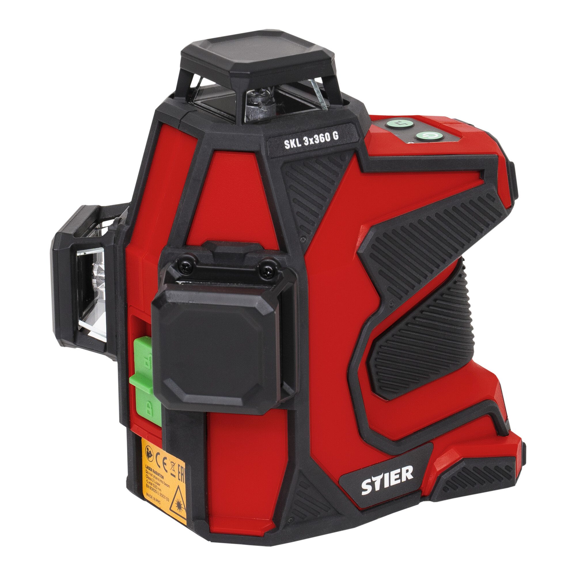 Stier Lasermessgerät STIER Kreuzlinienlaser SKL 3x360°, 520nm, grün, 1/4" und 5/8" Gewinde