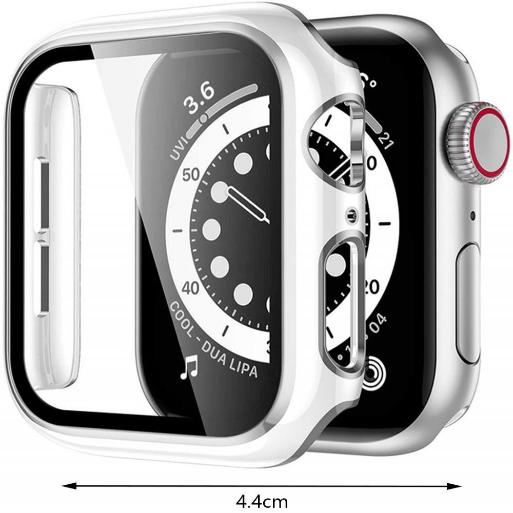 Apple Displayschutz Weiß mit Watch 7/6/SE/54321 Series Uhrenetui kompatibel GelldG mit Hülle