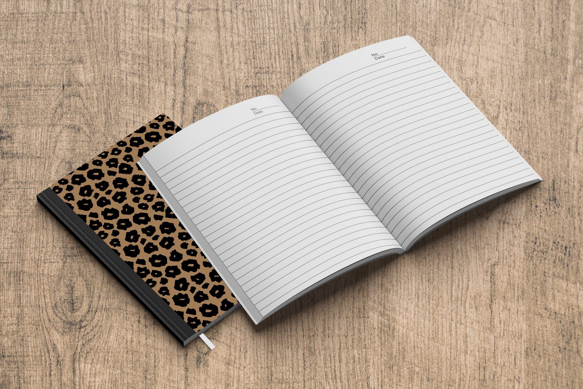 Muster Jaguar Notizbuch A5, - Notizheft, MuchoWow Tagebuch, Seiten, Journal, Haushaltsbuch Punkte, Merkzettel, 98 -