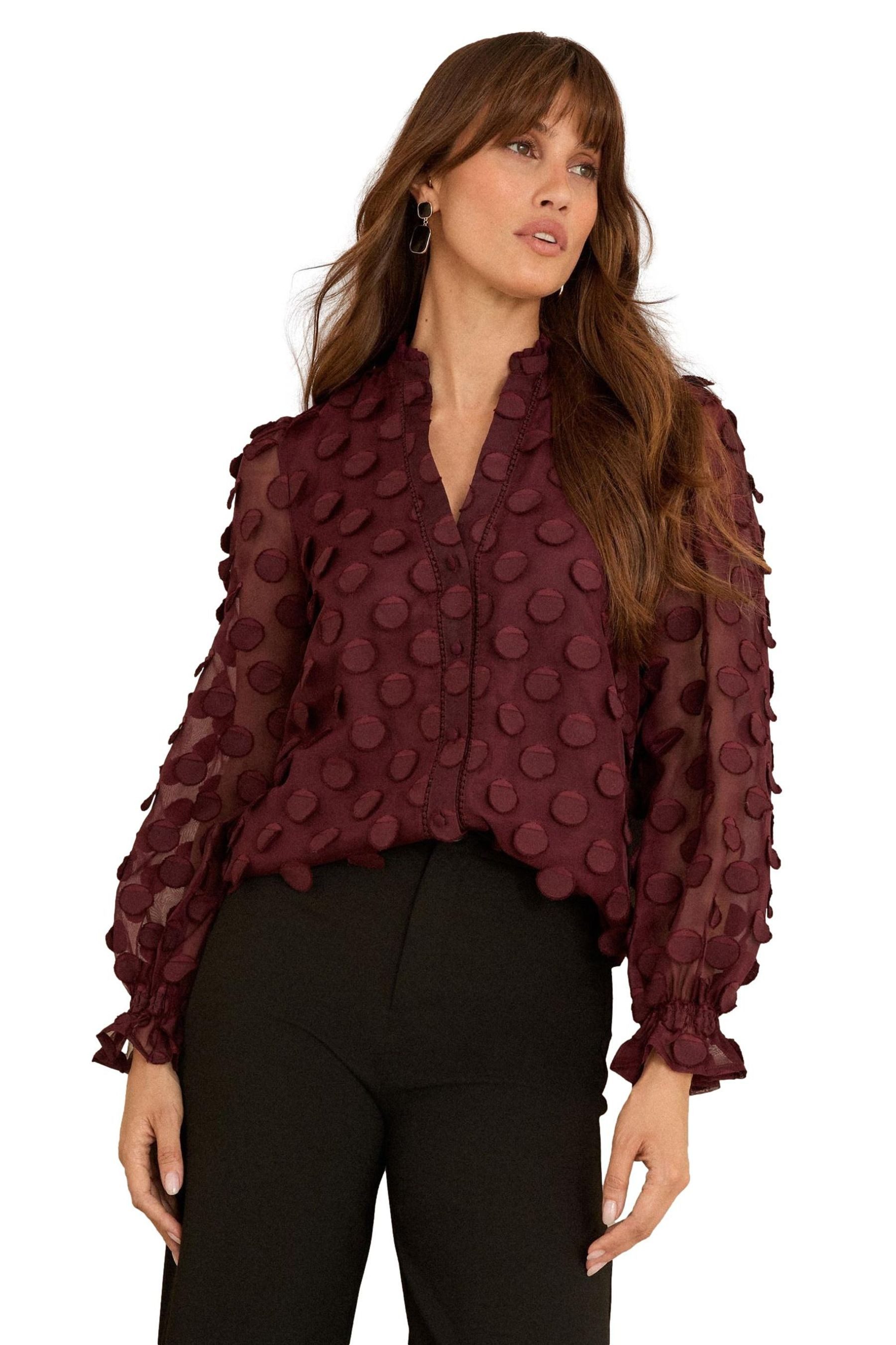 Love & Roses Langarmbluse Love & Roses Bluse mit 3D-Punkten, Regular (1-tlg günstig online kaufen