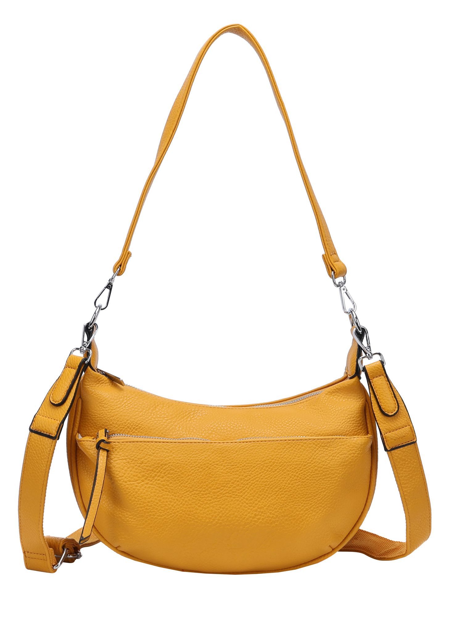 ITALYSHOP24 Schultertasche Damen Tasche Crossbody MOON Hobo Bag CrossOver Umhängetasche Body Bag, Halbmond Tragekomfort Brust Shopper Rücken Slingtasche Leder Optik