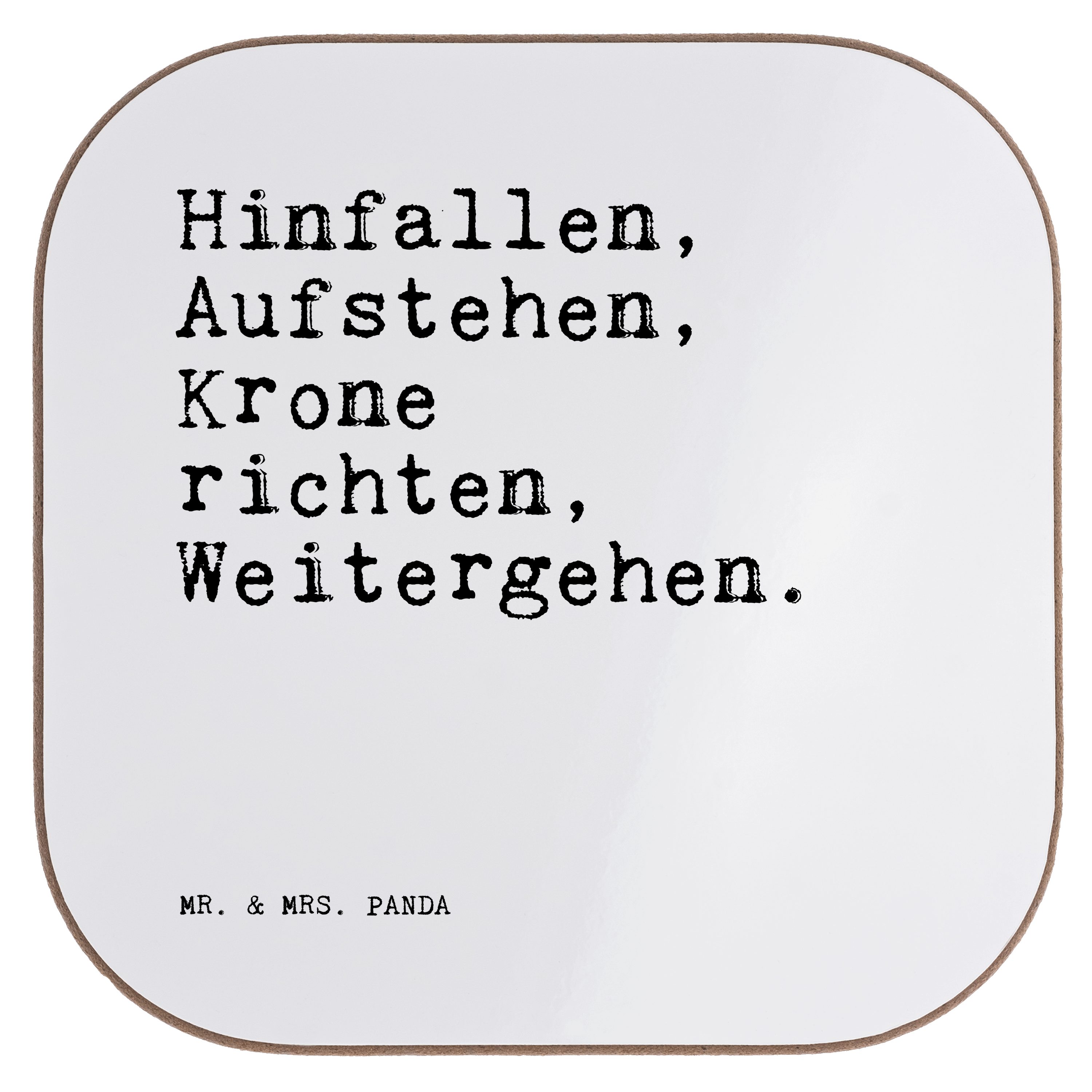 Mr. & Mrs. Panda Getränkeuntersetzer Hinfallen, Aufstehen, Krone
