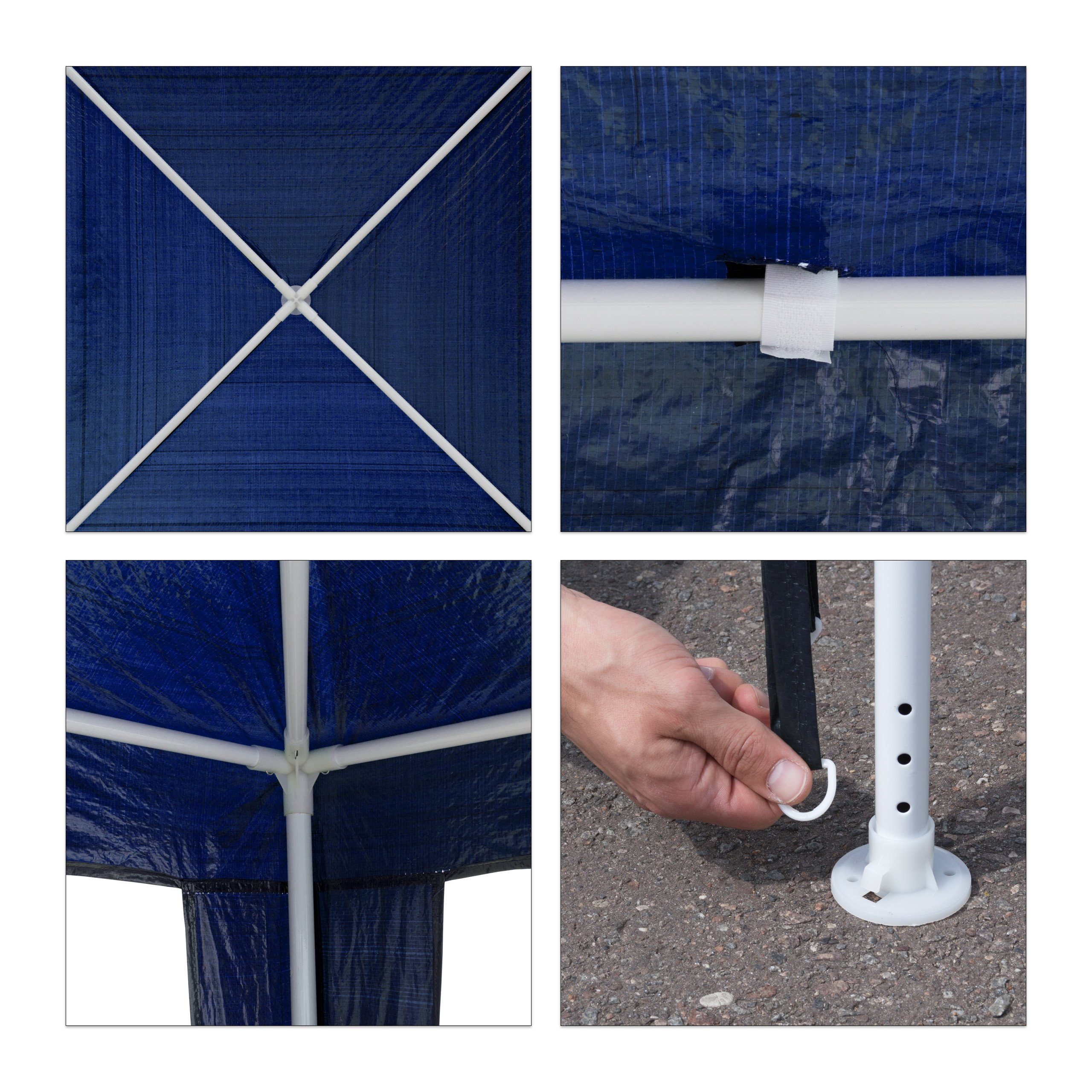 relaxdays Pavillon Zelt, blau