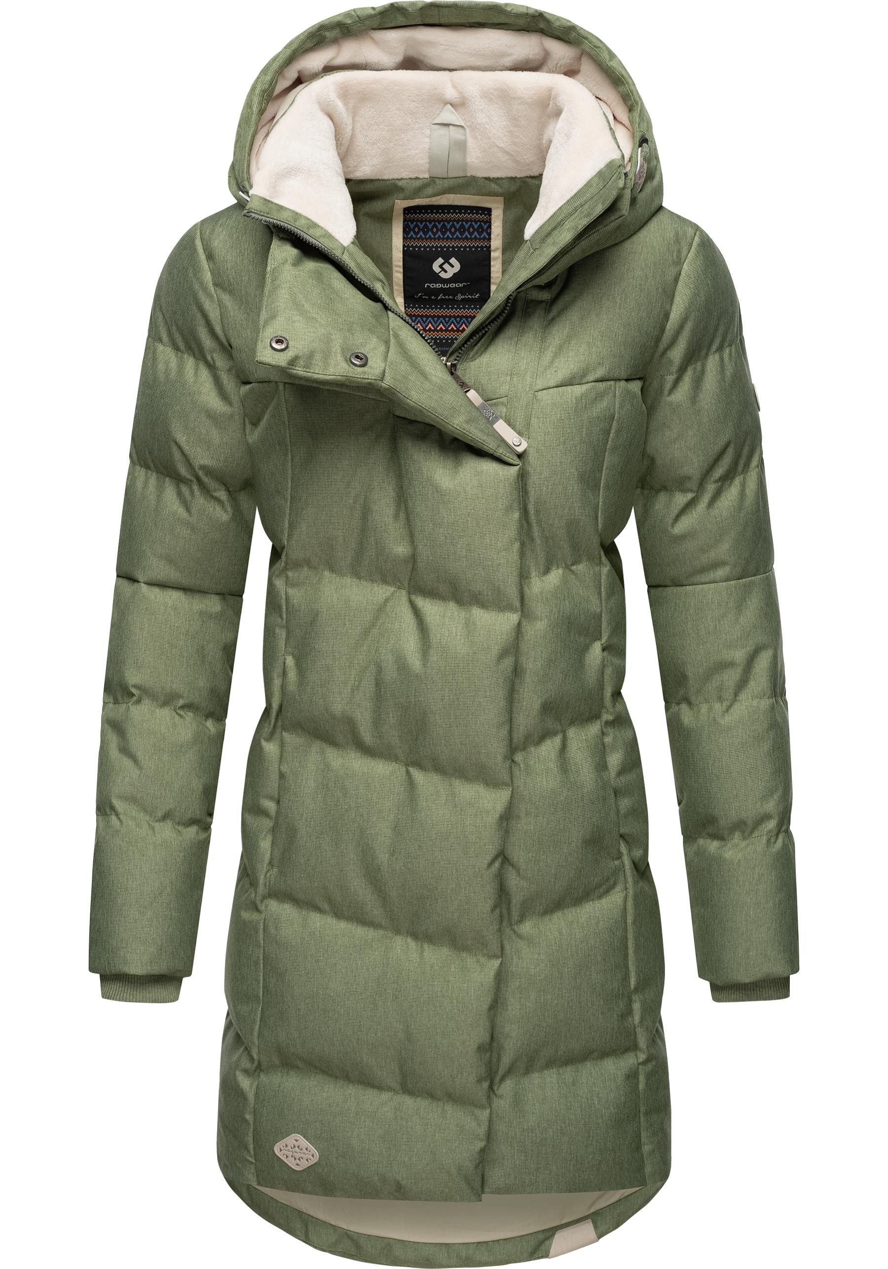 Ragwear Wintermantel Pavla stylischer Winterparka mit Teddyfutter und Kapuze