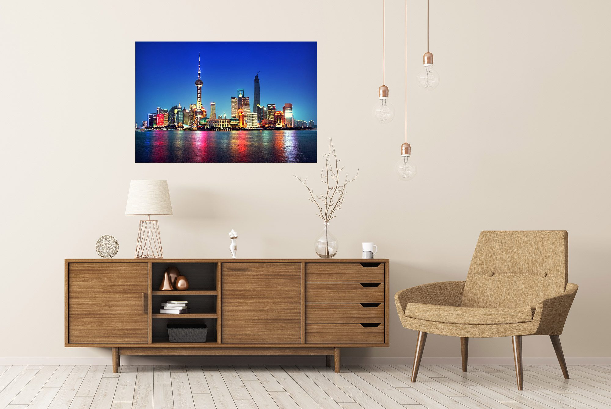 islandburner Poster Faszinierende Shanghai Skyline Wohnzimmer Dekoration für Reisefans