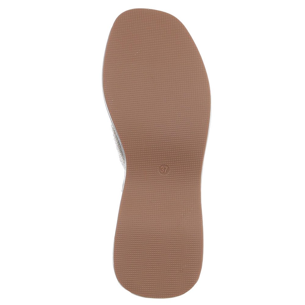 Ital-Design Damen Plateau-Slipper mit Keilsohle und offenem Design Plateausandaletten (91895889) Keilabsatz/Wedge Keilsandaletten in Silber