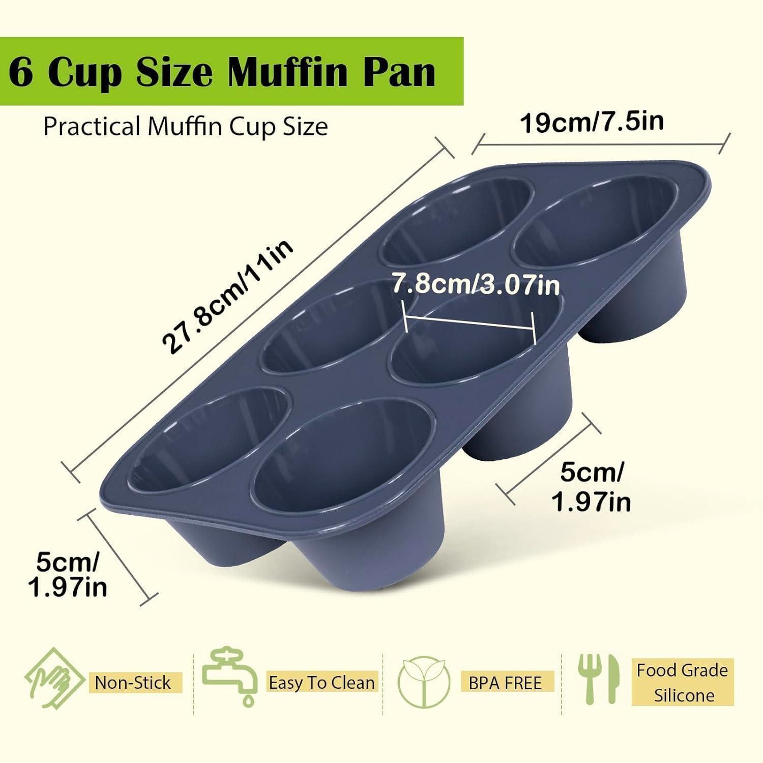 LuxusKollektion Muffinform Große Muffinform aus Silikon für 6 Muffins Antihaftbeschichtet 27,8 x