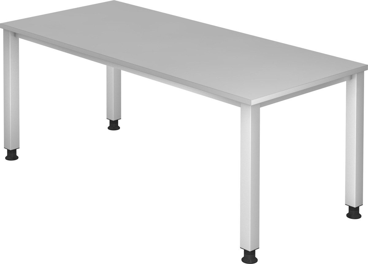 HAMMERBACHER Schreibtisch Schreibtisch 4-Fuß eckig 180x80cm Grau/Silber